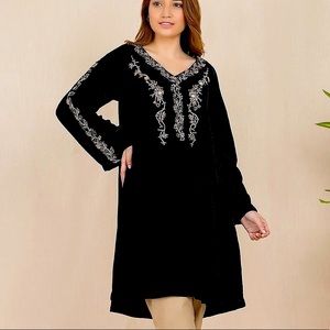 Pakistani Indian black Velvet shirt